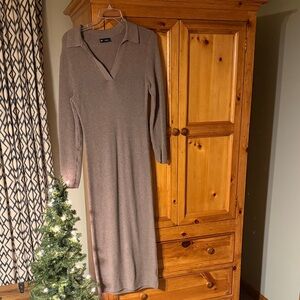 GAP Taupe Long Sleeve sweater style dress